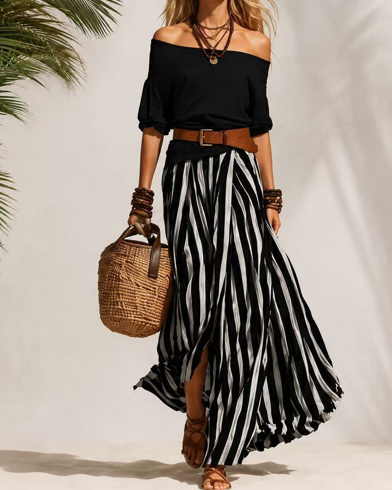 Madison | Striped Maxi Skirt Set