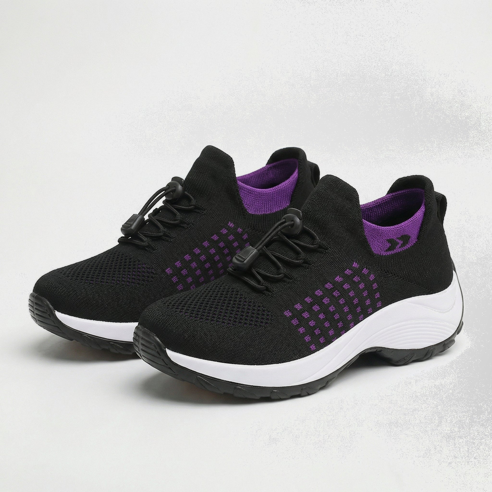 Ava | Knit Orthopedic Shoes in Purple & Black