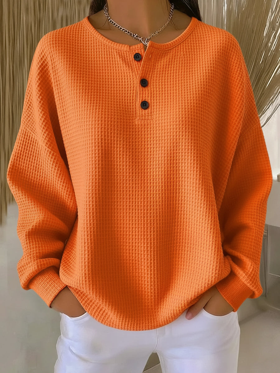 Margot | Henley Button Sweatshirt