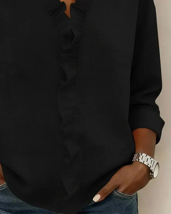 Coralie | Ruffled V-Neck Blouse