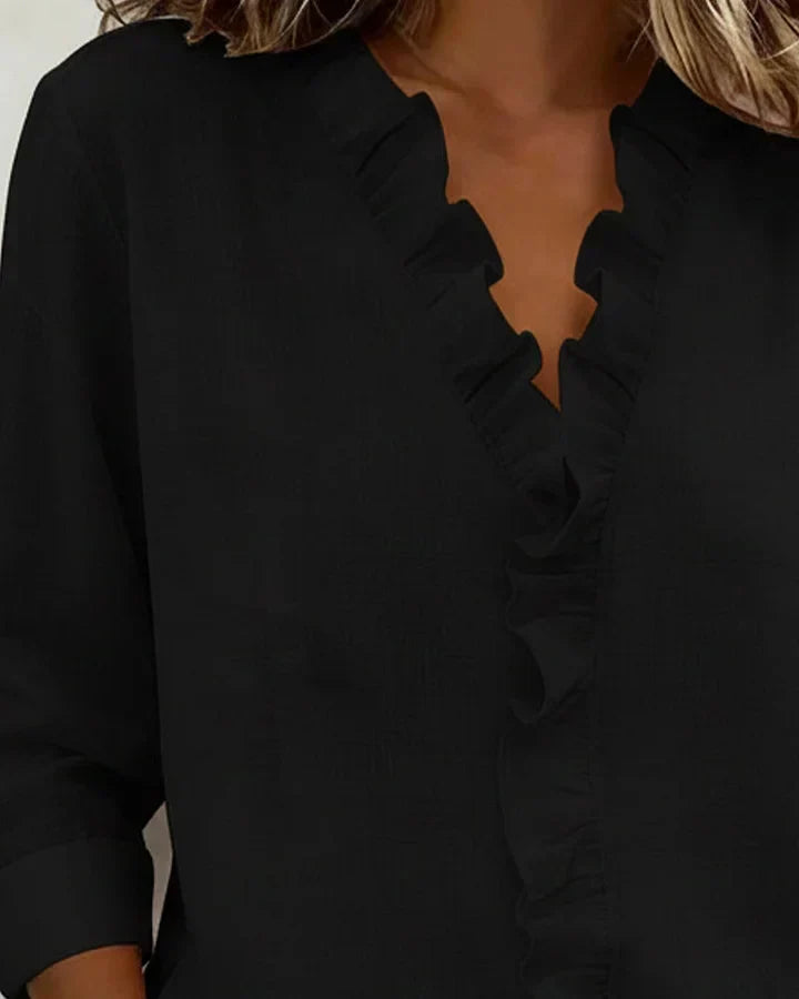 Coralie | Ruffled V-Neck Blouse