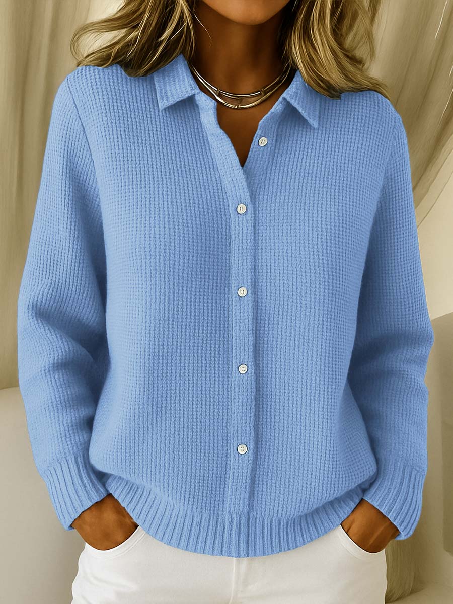 Caroline | Textured Knit Shirt Cardigan