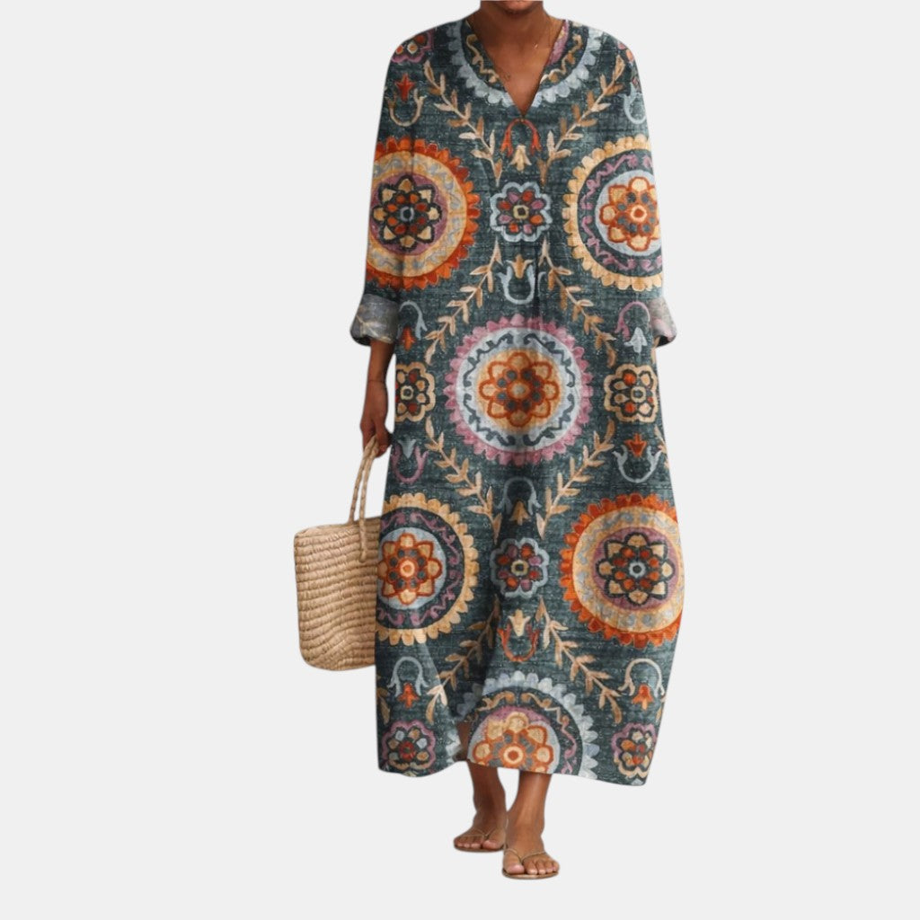 Boho Serene Print Long Dress