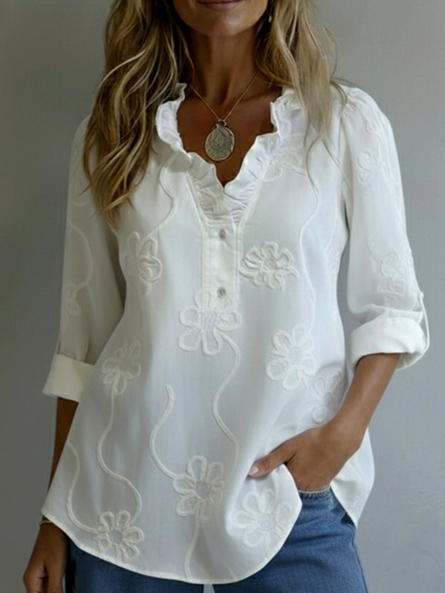 Adeline | Embroidered Cotton Blouse