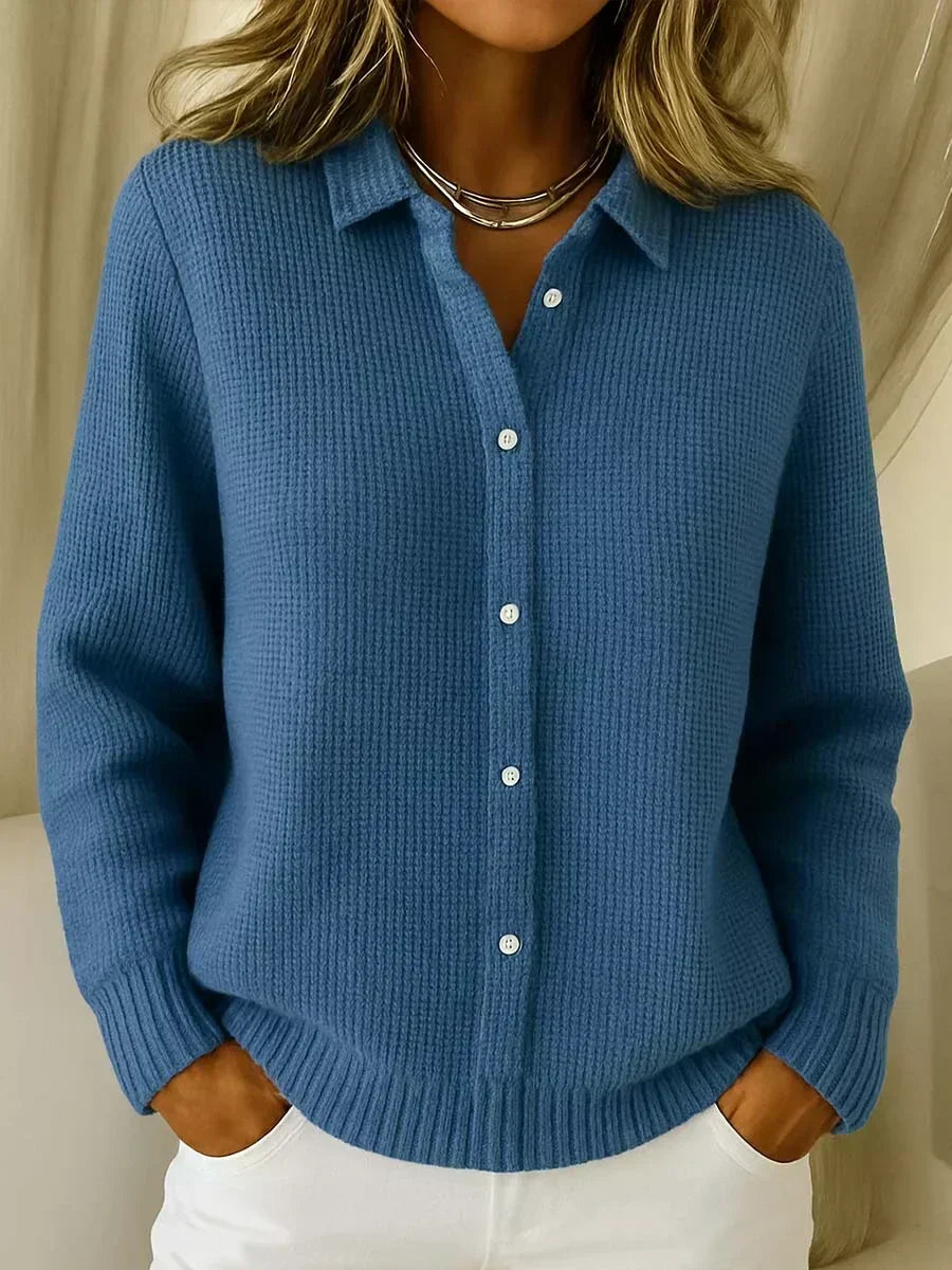 Caroline | Textured Knit Shirt Cardigan