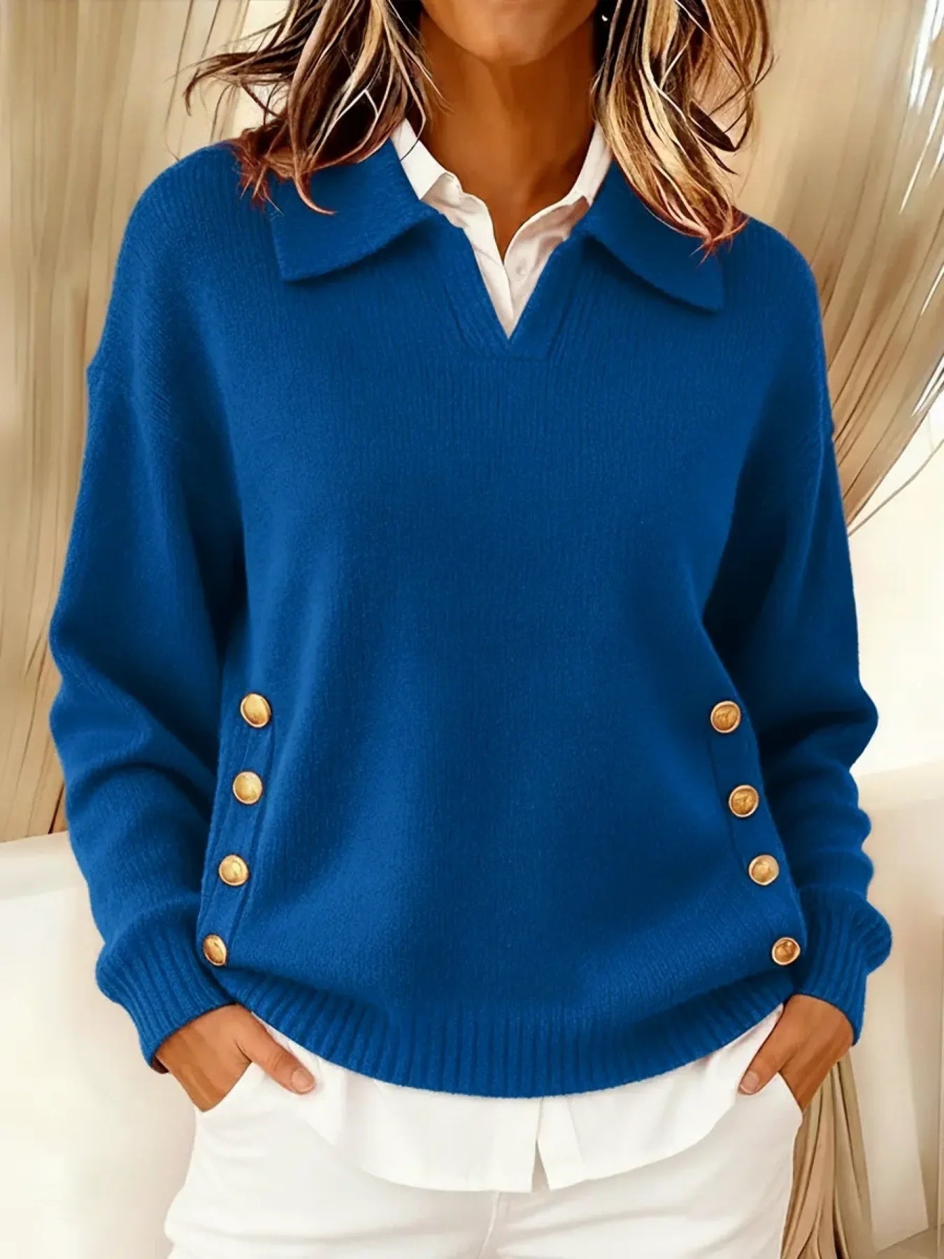 Victoria | Polo Collar Knit Sweater