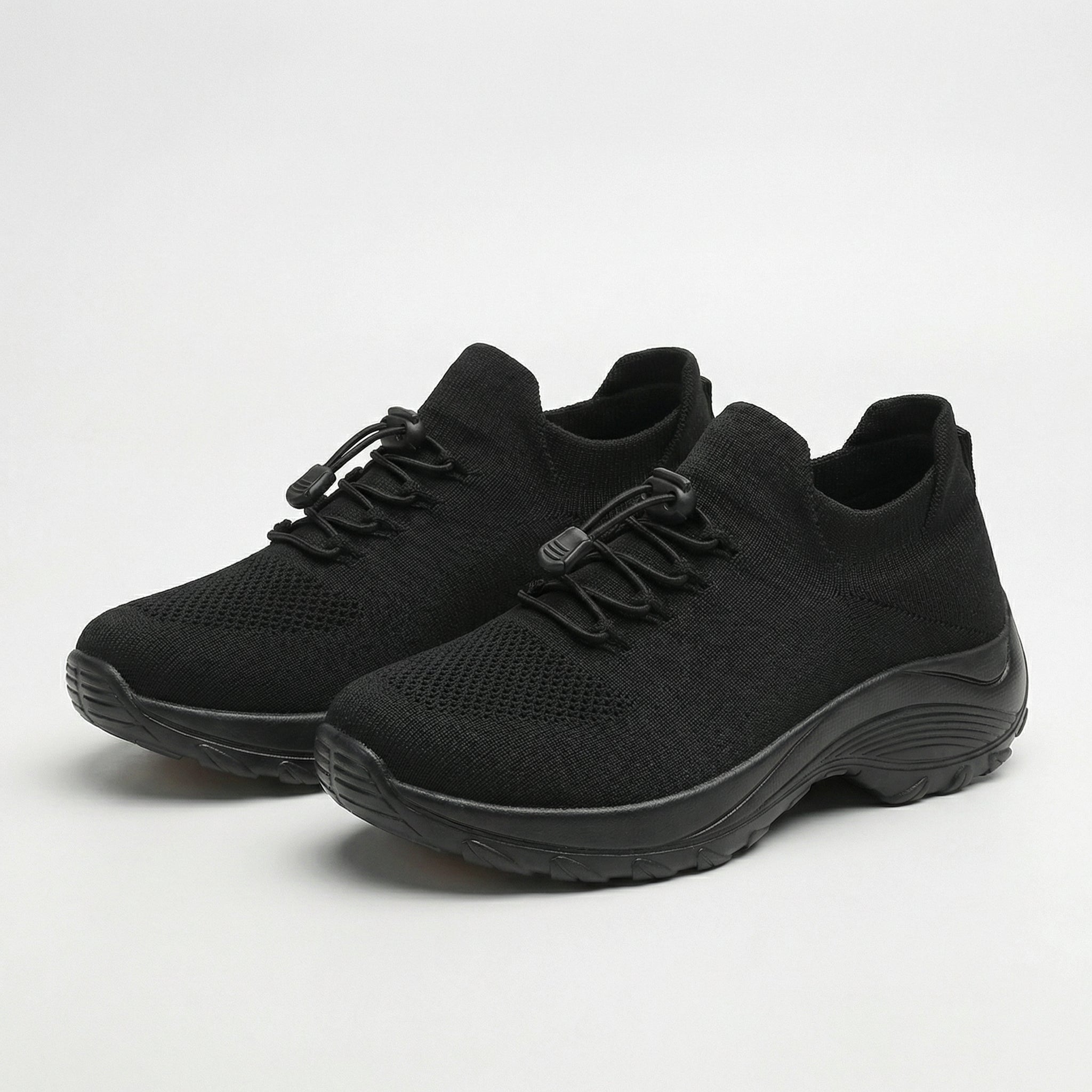 Linda | Knit Orthopedic Shoes in Green & Black