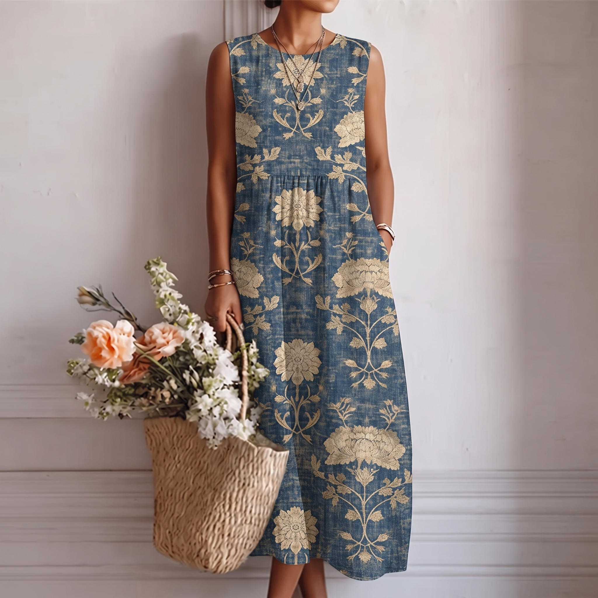 Aurora | Classic Floral Midi Dress