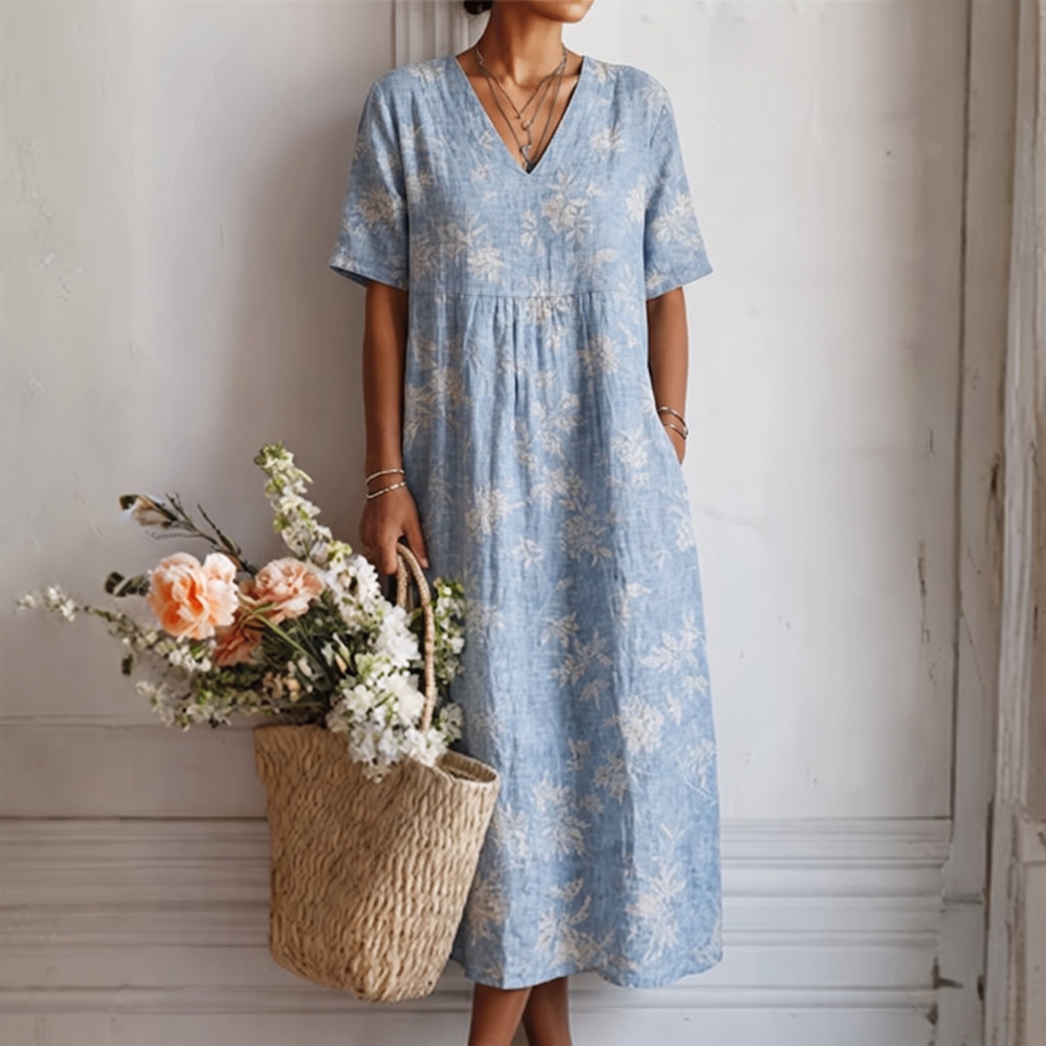 Boho Sunlit Print Long Dress