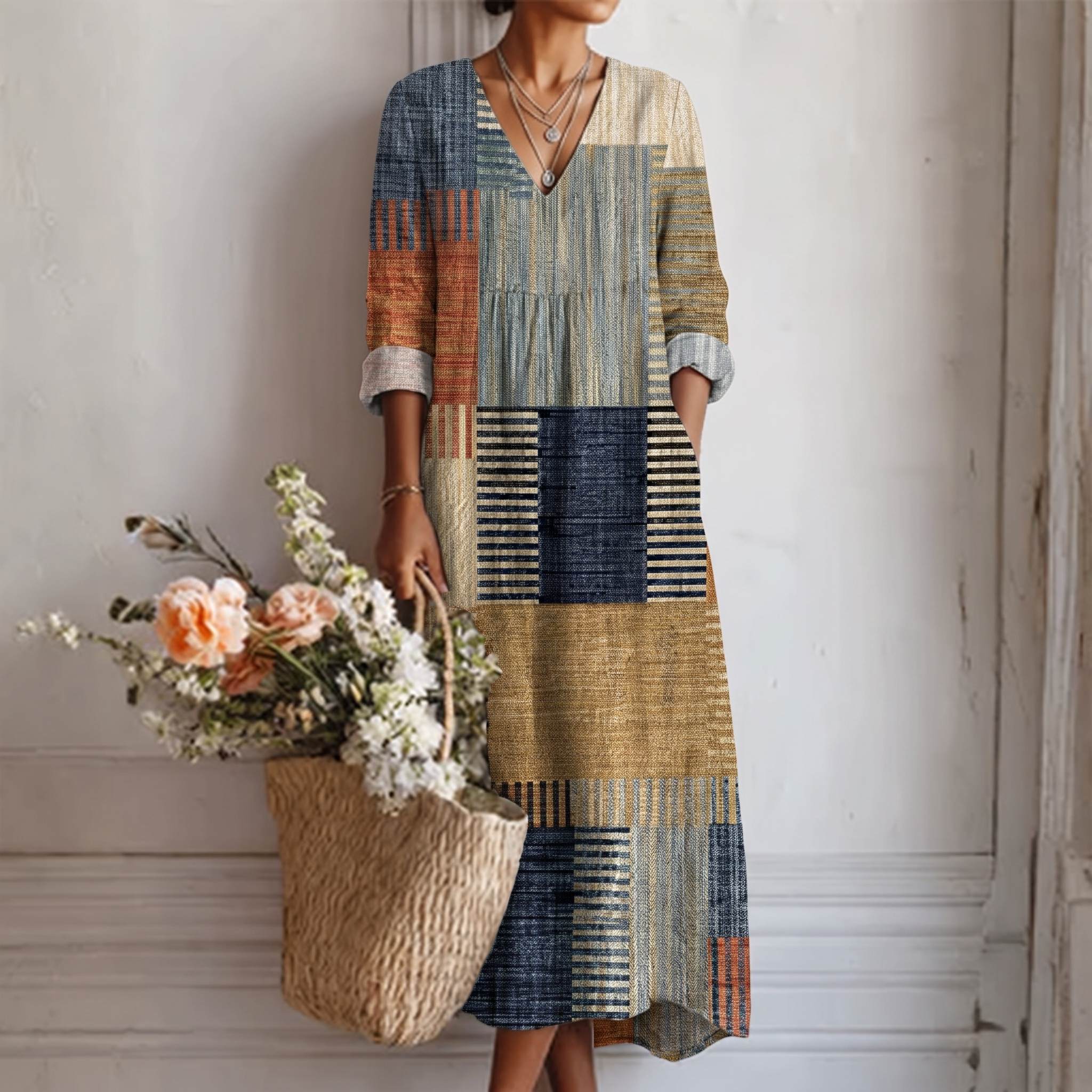 Boho Relaxed Print Long Dress
