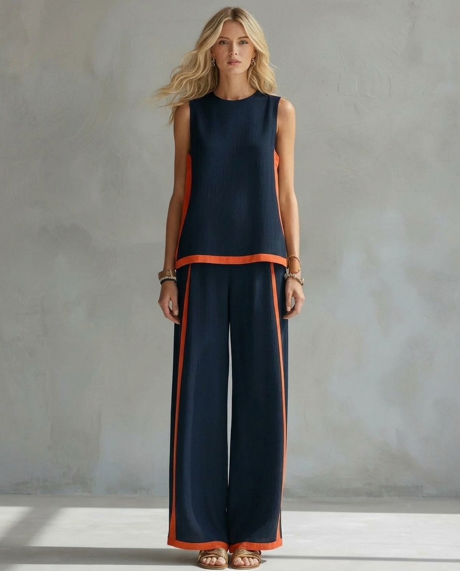 Ursula | Two-Tone Vest & Trouser Set