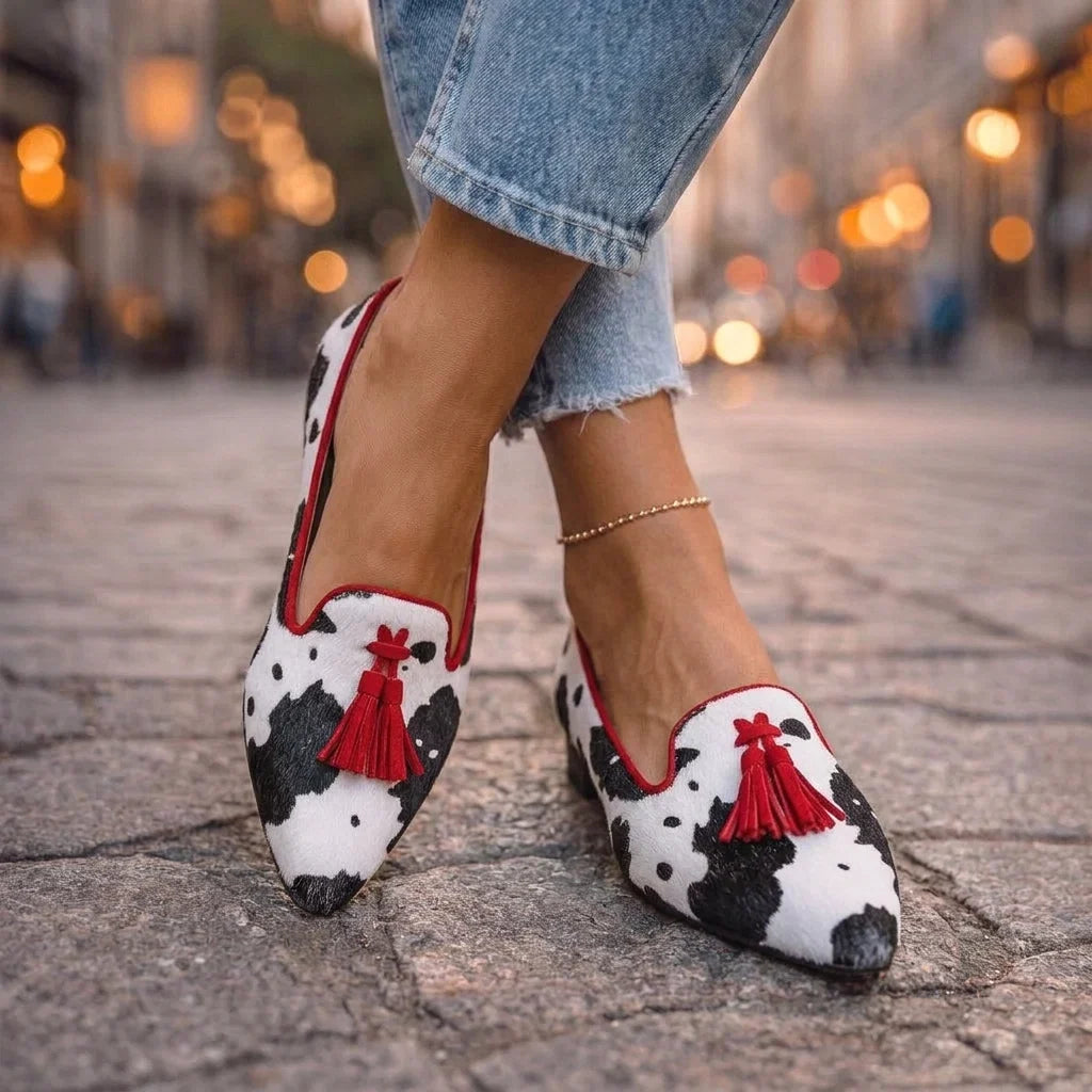Dalia | Animal Print Tassel Loafers