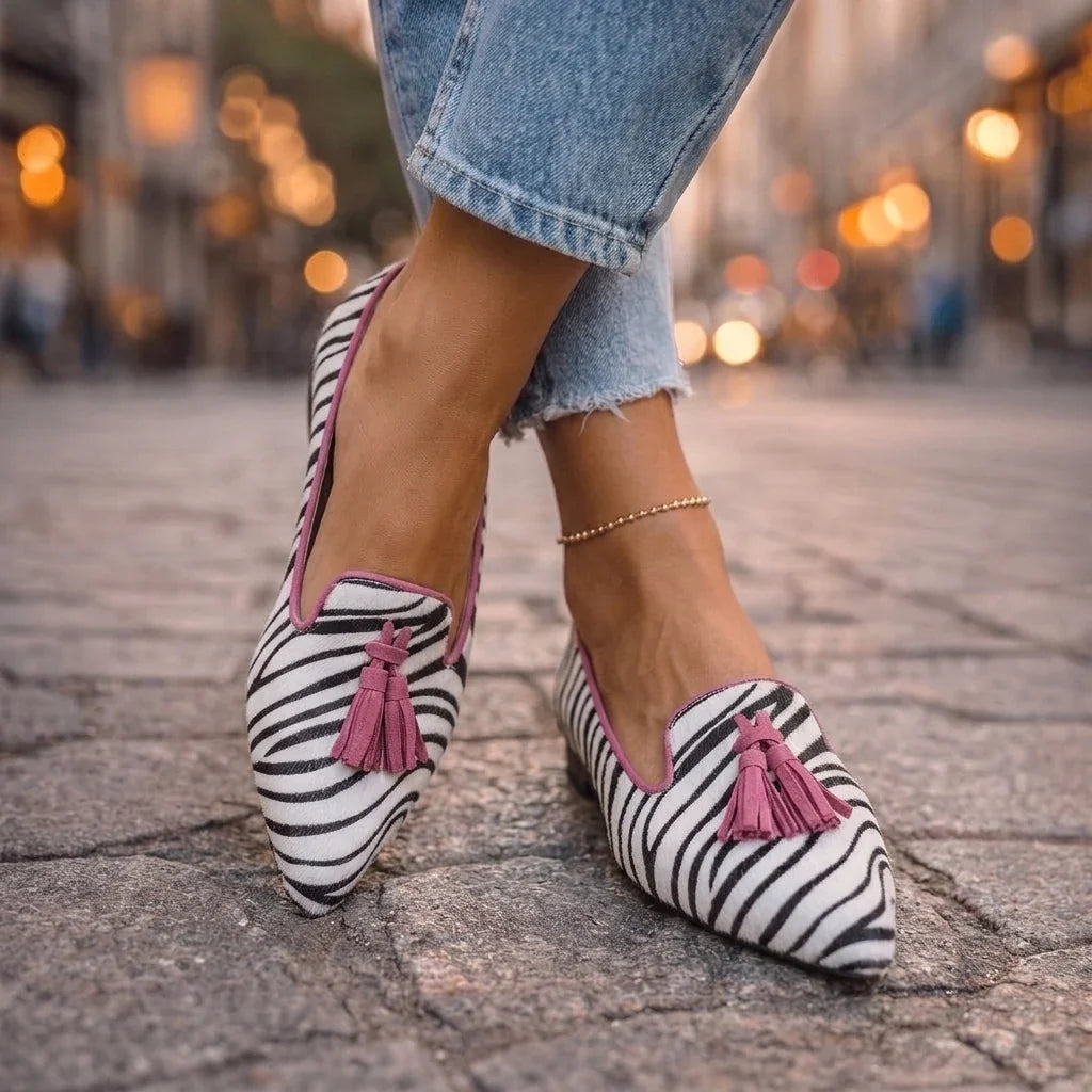 Dalia | Animal Print Tassel Loafers