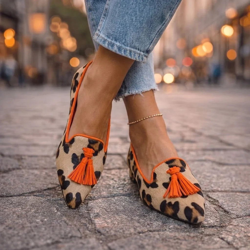 Livia | Pointed Toe Tassel Ballet Flats