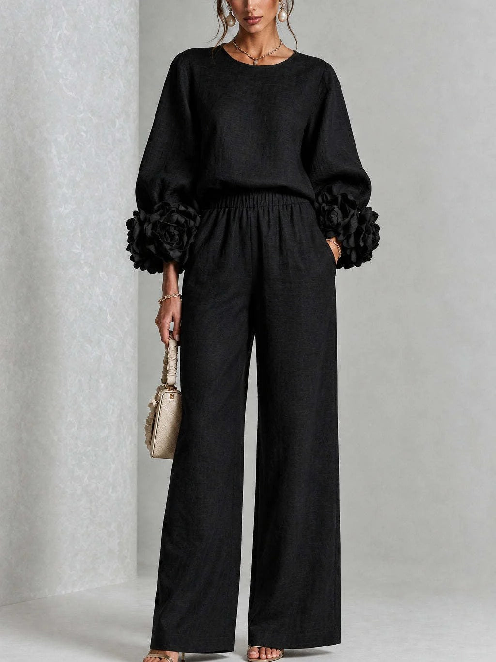 Penelope | Floral Appliqué Two-Piece Set