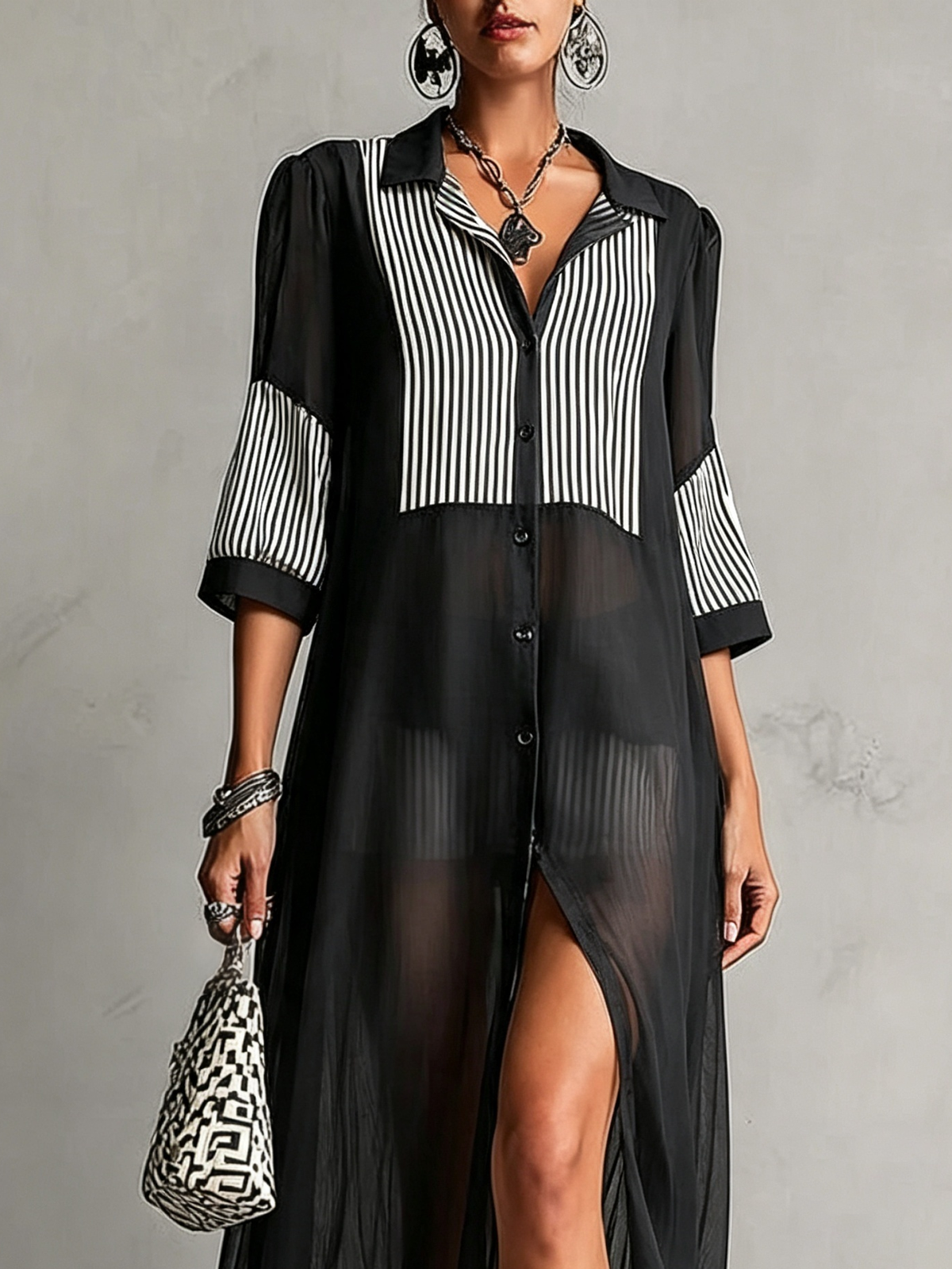 Noira | Sheer Chiffon Midi Dress