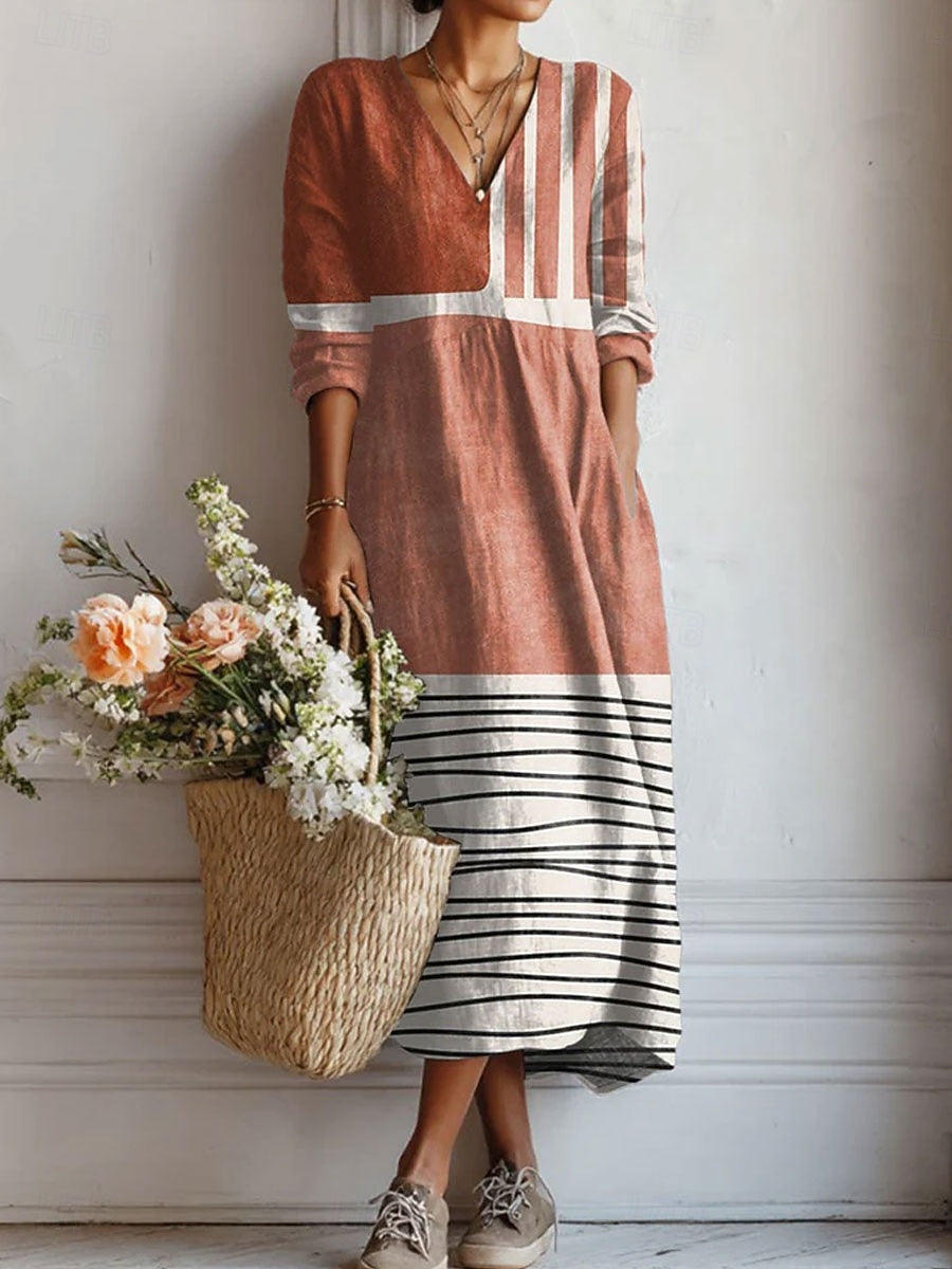 Boho Artistic Print Long Dress