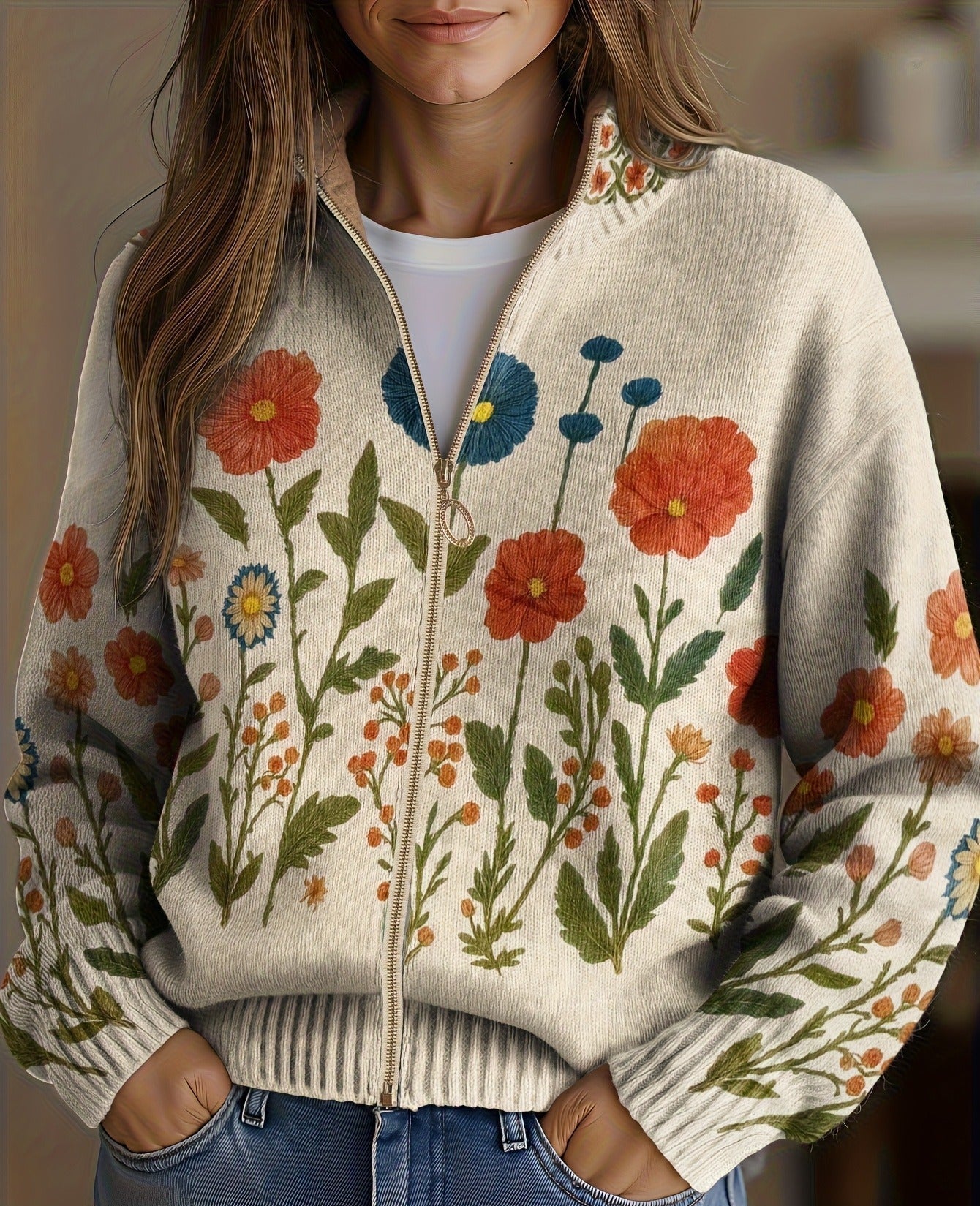 Wrenna | Wildflower Meadow Zip Cardigan