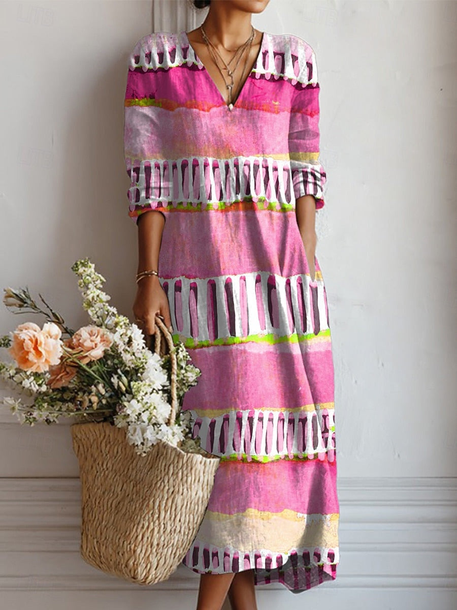 Boho Statement Print Long Dress